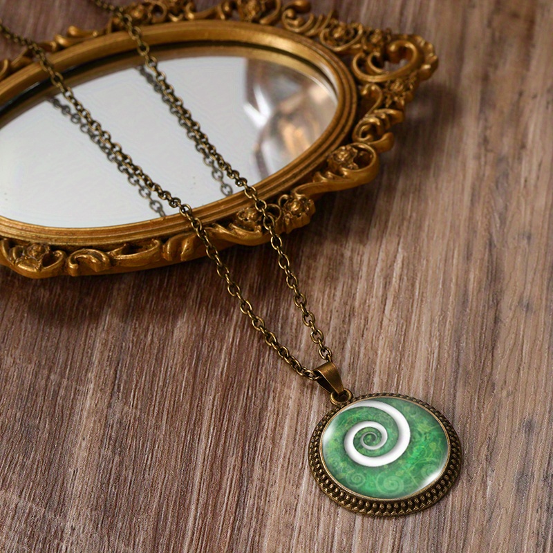 Handmade Glass Fern Koru Bud Pendant Necklace